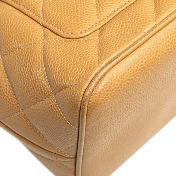 CHANEL Brown Caviar Leather Logo Tote Bag - Picture 5 of 13